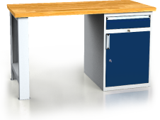 Workbenches alcera PROFI - board - foot - container 880 x 1500 x 700